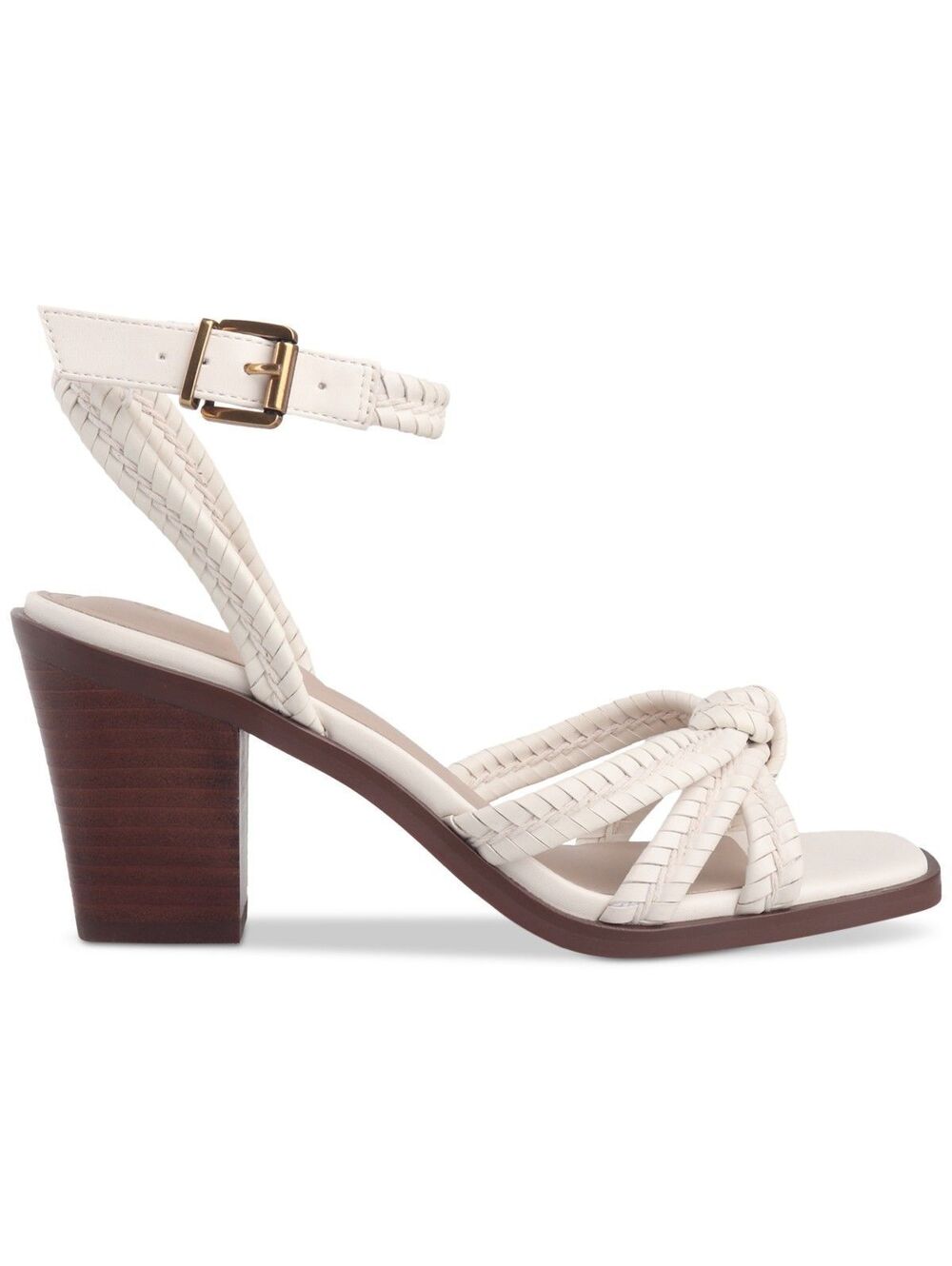 Giani Bernini Renaee Block Heel Woven Sandals, White Linen 9.5M ($79.50)